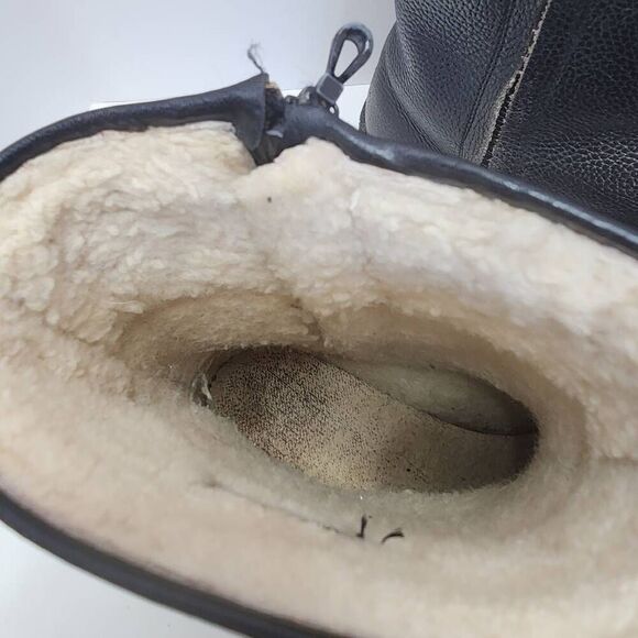 Henke Unisex Black Spini St. Moritz Shearling Fur Lined Snow Boots Size W 10/M 8 - Picture 5 of 9